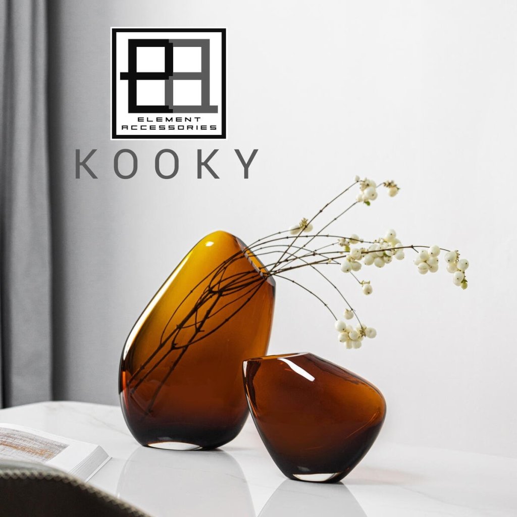 Hoge moderne vaas amber - mrshomeandgarden
