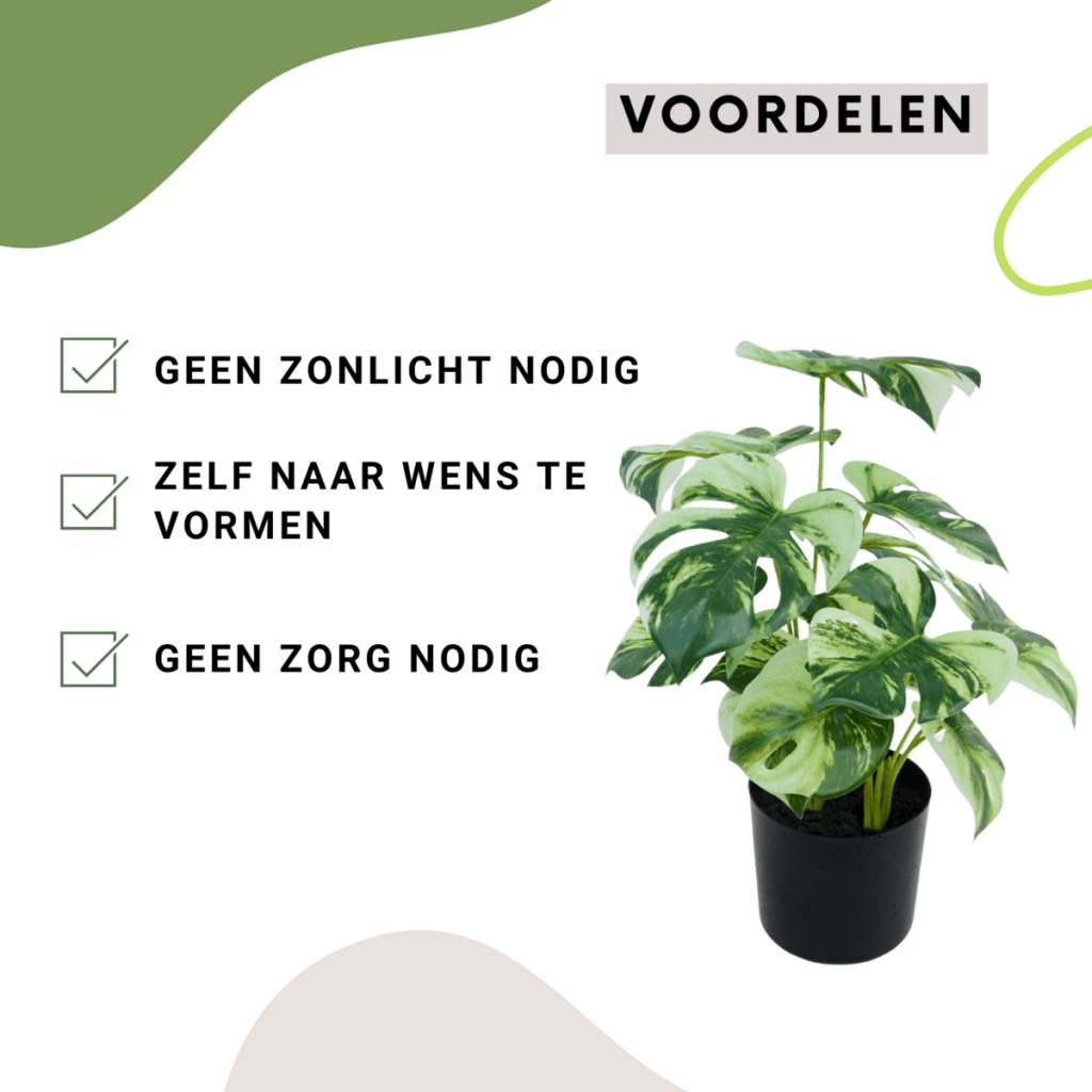 Set van 3 Monstera kunstplanten 40 cm - mrshomeandgarden