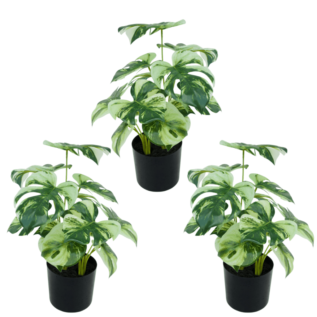 Set van 3 Monstera kunstplanten 40 cm - mrshomeandgarden