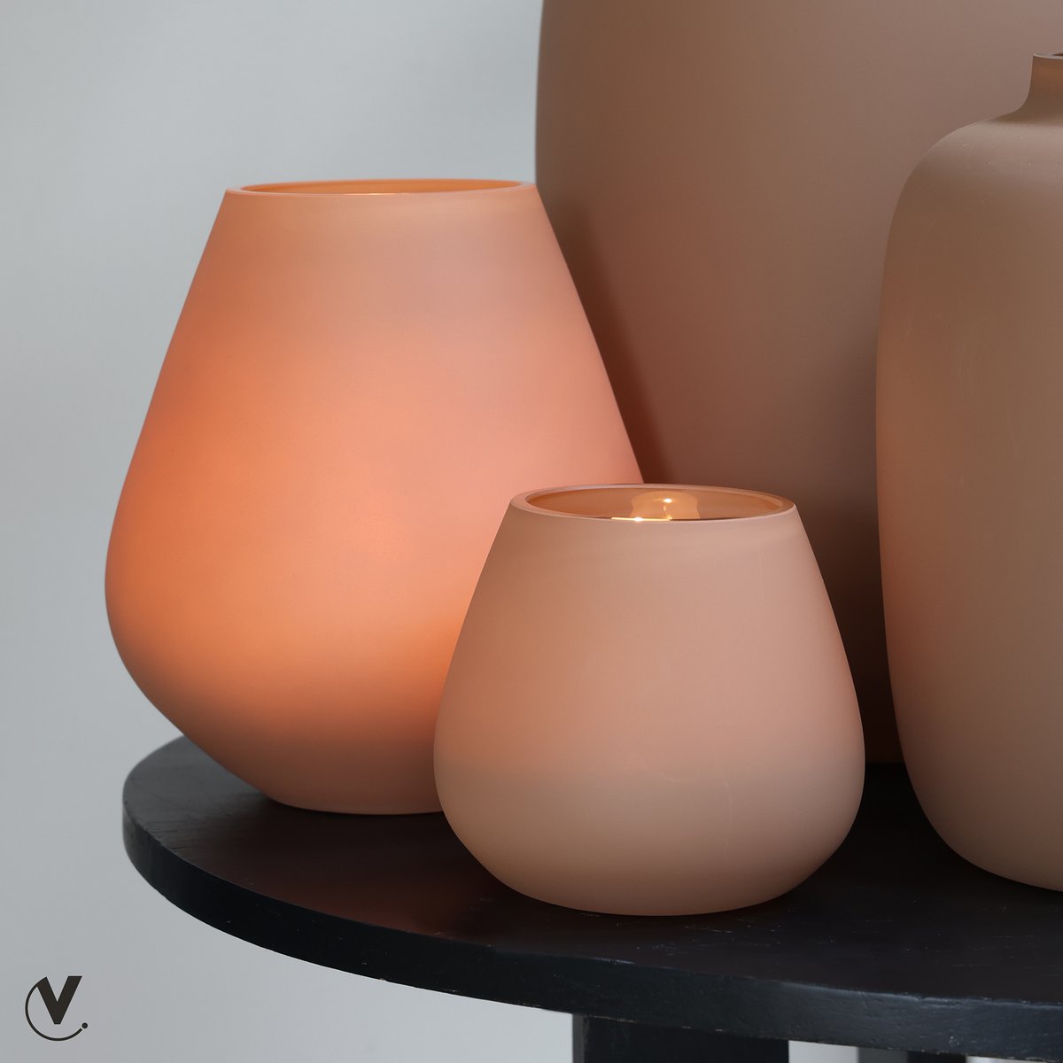 Waxinelichthouder Tasman XS matte sand (set van 2 stuks)