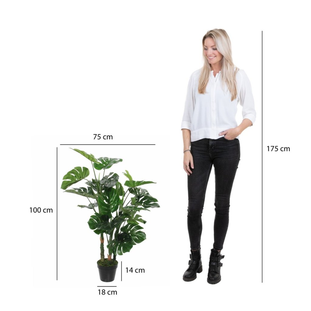 Monstera kunstplant H100 x Ø75 cm - mrshomeandgarden