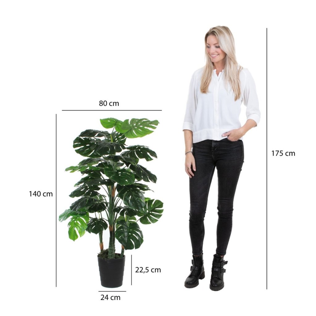 Monstera kunstplant H140 x Ø80 cm - mrshomeandgarden