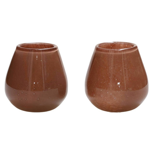 Waxinelichthouder Tasman Elite XS brown (set van 2 stuks) - mrshomeandgarden