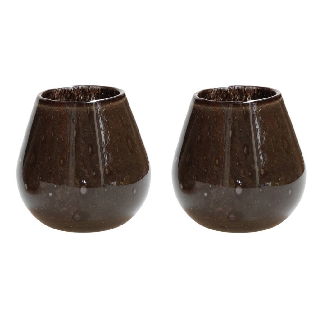 Waxinelichthouder Tasman Elite XS dark brown (set van 2 stuks) - mrshomeandgarden