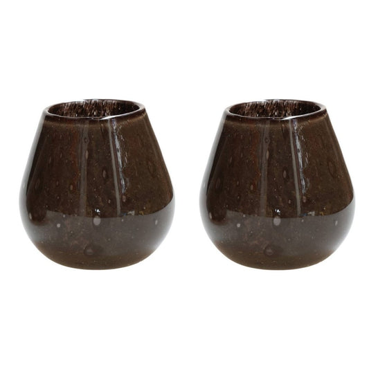 Waxinelichthouder Tasman Elite XS dark brown (set van 2 stuks) - mrshomeandgarden