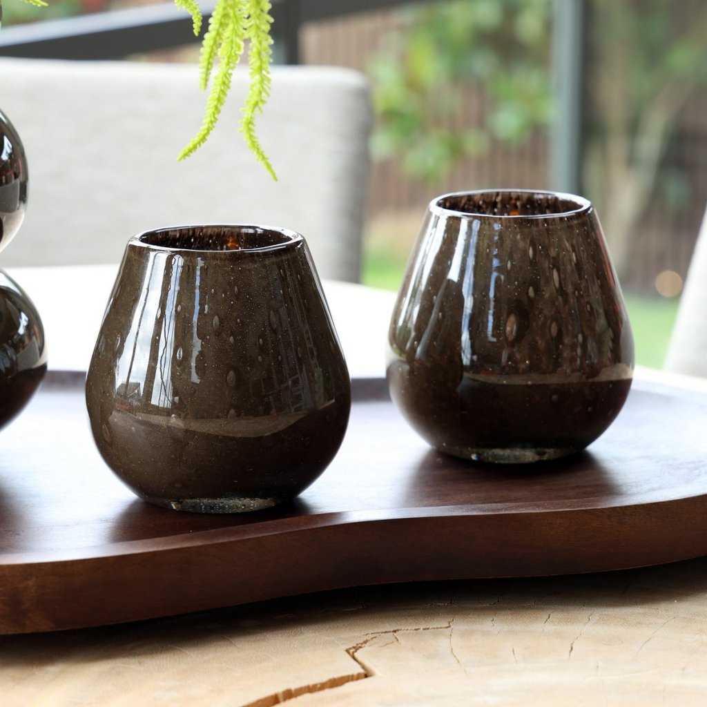 Waxinelichthouder Tasman Elite XS dark brown (set van 2 stuks) - mrshomeandgarden
