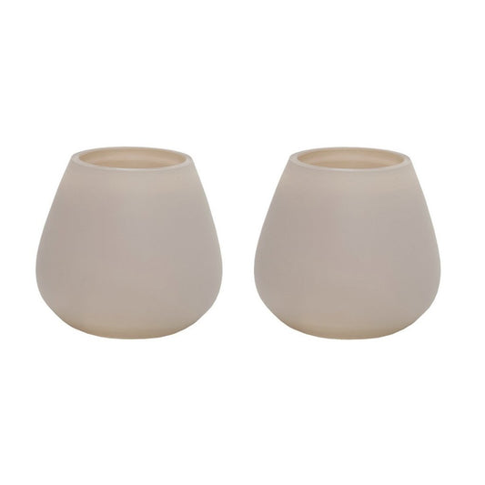 Waxinelichthouder Tasman XS matte ivory (set van 2 stuks) - mrshomeandgarden