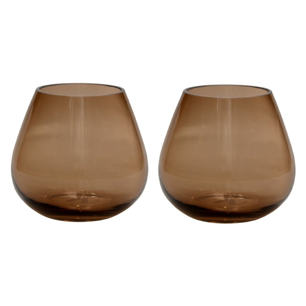 Waxinelichthouder Tasman XS taupe (set van 2 stuks) - mrshomeandgarden